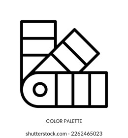 color palette icon. Line Art Style Design Isolated On White Background