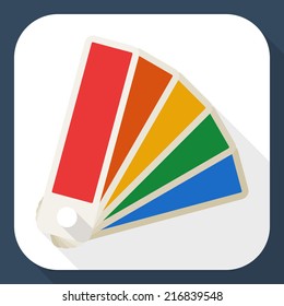 Color palette icon with long shadow