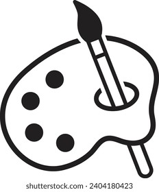 color palette icon on white background