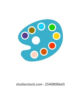 color palette icon for painting, on a white background, vector illustration