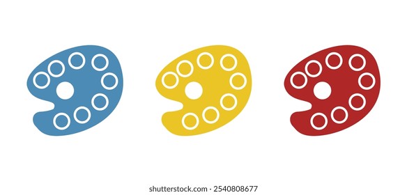 color palette icon for painting, on a white background, vector illustration