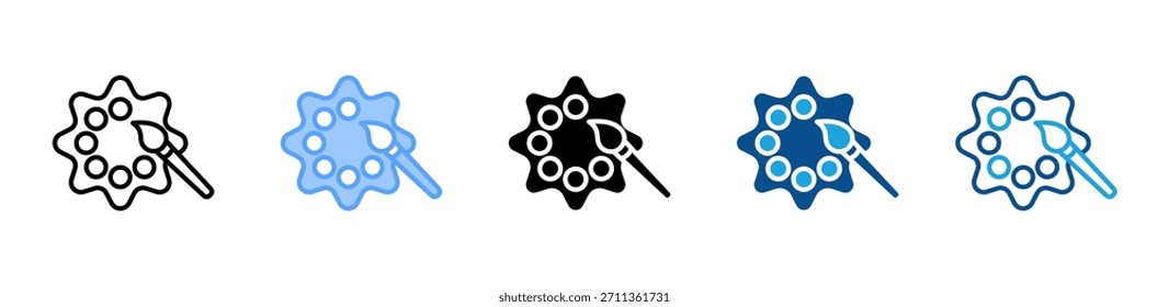 Conjunto de iconos de paleta de colores colección de estilos múltiples