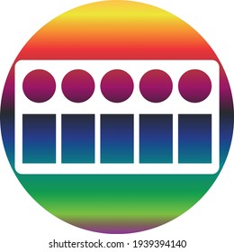 Color palette icon of a set. Rainbow gradient vector