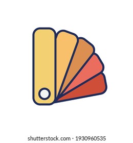 Color palette icon. Simple filled outline style for web, mobile, ui design. Book, multicolor, art, designer, drawing, chart concept. Vector illustration isolated on white background. EPS 10.