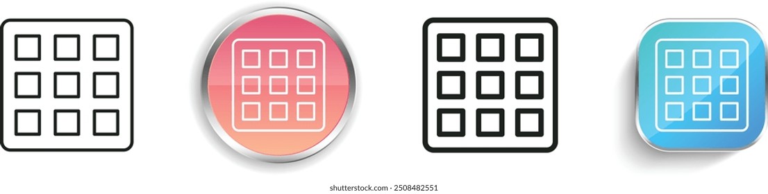 color palette icon. Thin Linear, Regular and Button Style Design Isolated On White Background