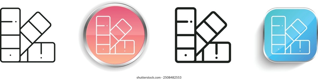 color palette icon. Thin Linear, Regular and Button Style Design Isolated On White Background