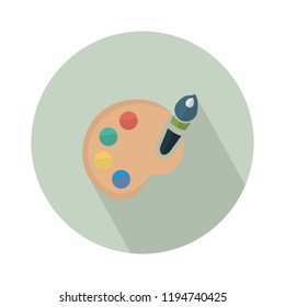 color palette icon. vector paint palette illustration - art icon, creative design tool