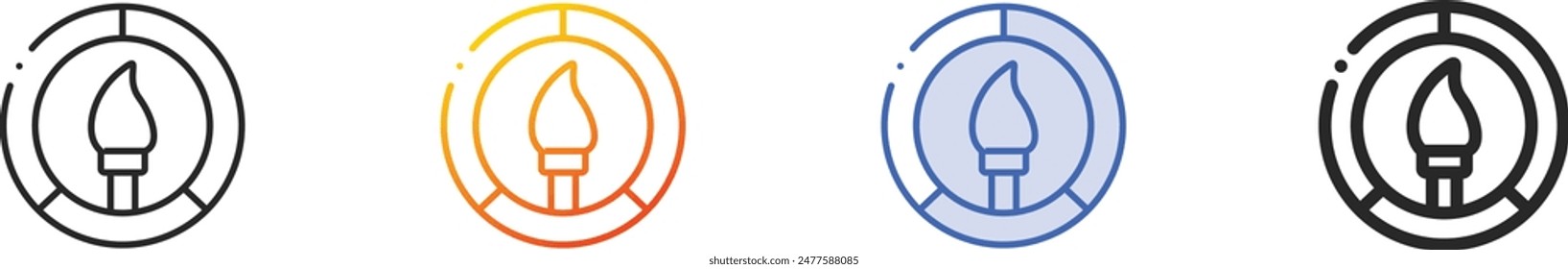 color palette icon.Thin Linear, Gradient, Blue Stroke and bold Style Design Isolated On White Background