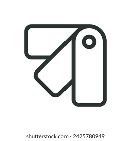 Color palette isolated icon, fabric color samples vector symbol with editable stroke