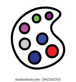 Color Palette Line Filled Icon Design