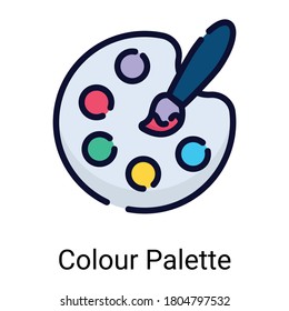 color palette color line icon isolated on white background