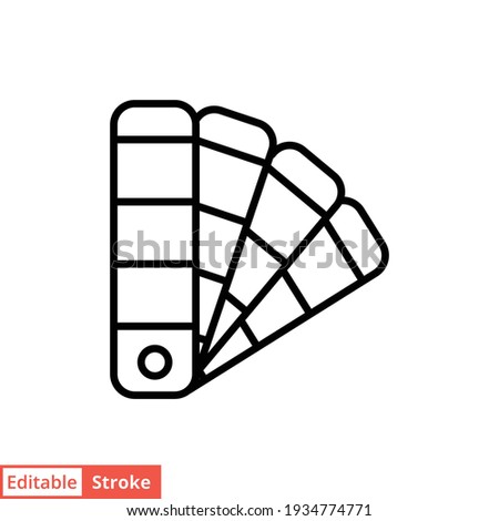 Color palette line icon. Simple outline style for web, mobile, ui design. Book, multicolor, art, designer, drawing, concept. Vector illustration isolated on white background. Editable stroke EPS 10.