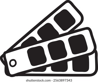 Color Palette Lined Icon Vector Illustration