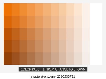 Farbpalette von Orange bis Braun. Einzigartige Farbvorlage für moderne und trendige Designs.