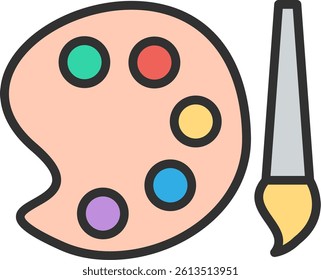 Color Palette Outline Filled Style Icon