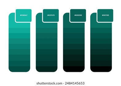 Color palette Past to Black with color code. Tone color guide. Vector illustration on EPS 10 File.