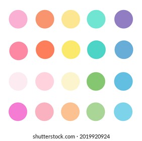 Color palette pastel circles collection. Vector illustration.