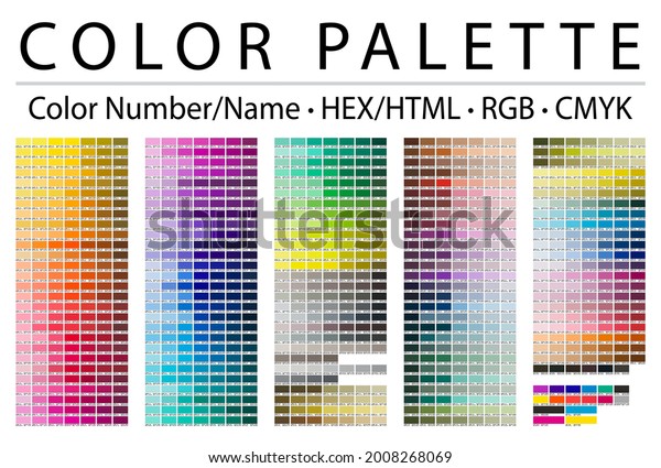 Color Palette. Print Test Page. Color Chart\
Table. Color Numbers or Names. RGB, CMYK, HEX HTML codes. Vector\
color palette.