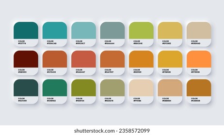 Color Palette, Procreate Color Swatches in RGB, HEX Colors, Bright Colour in HEX Codes Catalog, Paint Colours Palette, Colorful Tones Pantone for Digital Art