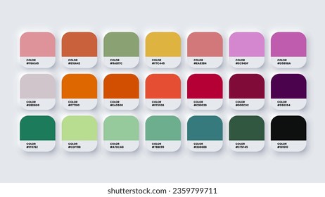 Color Palette, Procreate Color Swatches in RGB, HEX Colors, Bright Colour in HEX Codes Catalog, Paint Colours Palette, Colorful Tones Pantone for Digital Art