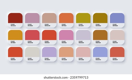 Color Palette, Procreate Color Swatches in RGB, HEX Colors, Bright Colour in HEX Codes Catalog, Paint Colours Palette, Colorful Tones Pantone for Digital Art