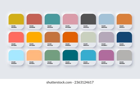Color Palette, Procreate Color Swatches in RGB, HEX Colors, Bright Colour in HEX Codes Catalog, Paint Colours Palette, Colorful Tones Pantone for Digital Art
