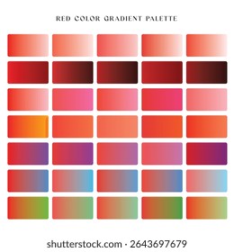 Color palette with red and gradient variations in rectangles