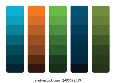 Color palette with samples of different hues on white background. vector illustration EPS10.