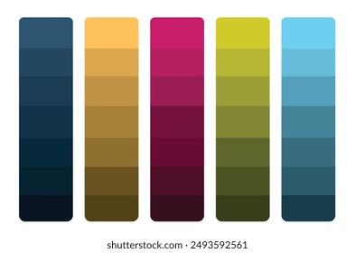 Color palette with samples of different hues on white background. vector illustration EPS10.