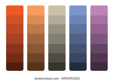 Color palette with samples of different hues on white background. vector illustration EPS10.