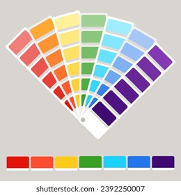 Color palette, color scheme of harmonious colors in the form of a fan. Vector illustration of color scheme. Vector.