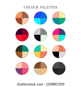 Color Palette, Color Schemes, Warm Colors, Cool Colors, Spectrum. Flat Design, Vector Illustration, Vector.