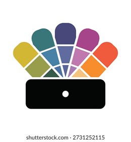 Seleção da paleta de cores no ecrã de um dispositivo móvel