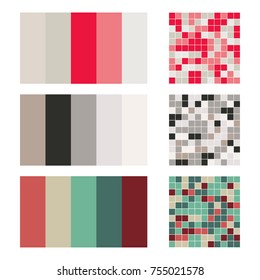  color palette set background. Harmony color combos spectrum