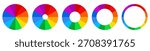 Color palette set, colors chart diagrams, rainbow multicolored round element, color wheel spectrum - vector