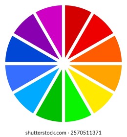 Color palette set, colors gradation chart diagrams, rainbow multicolored round element, color wheel spectrum