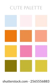 Color Palette. Shades of color of spring, whining. Color harmony. Fashionable colors, background. Vector illustration