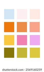 Color Palette. Shades of color of spring, whining. Color harmony. Fashionable colors, background. Vector illustration