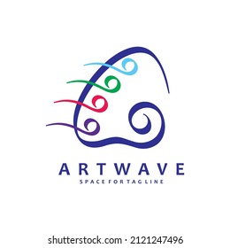 Color palette shape with different color shades showing art wave concept Vector Logo