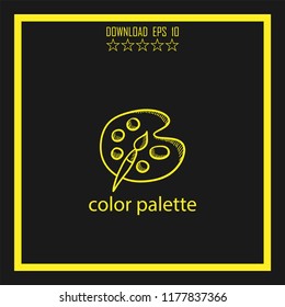 color palette  sketch vector icon