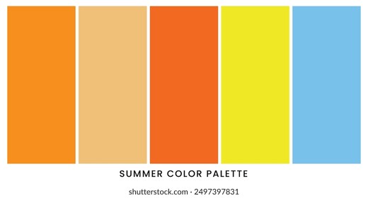 Color palette summer, leaves inspired trendy background. Vector.