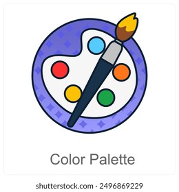 Color Palette and swatches icon concept