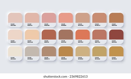 Color Palette, Color Swatches in RGB, HEX Colors, Pastel Colour in HEX Codes Catalog. Paint Colours Palette, Neutral Tones