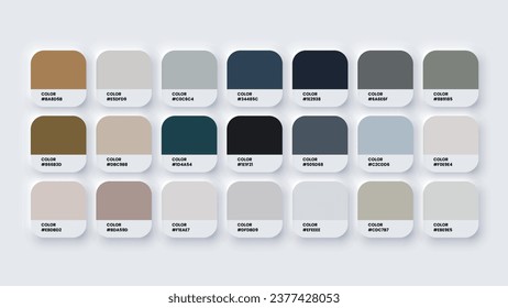 Color Palette, Color Swatches in RGB, HEX Colors, Pastel Colour in HEX Codes Catalog. Paint Colours Palette, Neutral Tones