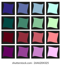 Amostras de paleta de cores. Grade de amostra quadrada. Pinte o gráfico de seleção. Guia de cores de vetor.