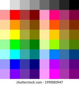 Color palette. Table color shades. Color harmony. Trend colors. Vector illustration