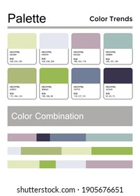 Color palette, trends. Fashion colors for design, web, clothes, interiors.