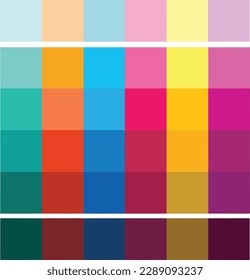 Color palette trendy colorful. Vector set image colored trend fashion background illustration