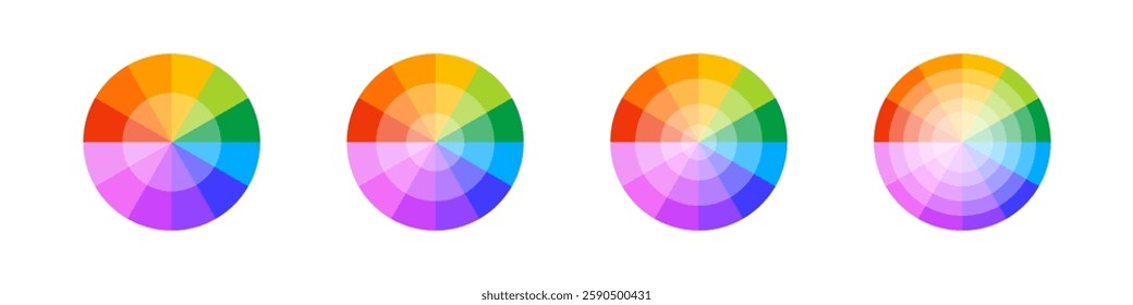 Color palette vector circle set. 
Color wheels for design use.