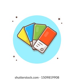 Color Palette Vector Icon Illustration. Color Swatch Icon Concept White Isolated. Flat Cartoon Style Suitable for Web Landing Page, Banner, Sticker, Background